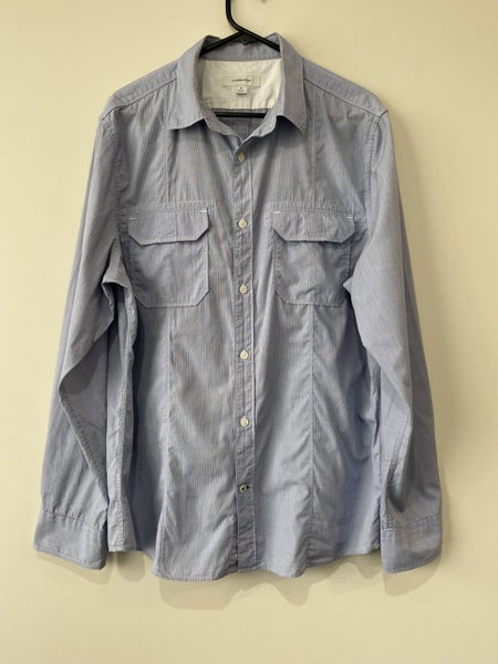Country Road Men’s Blue Check Long Sleeve Shirt M – 100% Cotton Smart Casual63616347651458111