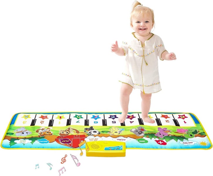 Kids Piano Mat, 39.5" X 14" Music Mats Keyboard Dancing Mat Electronic Touch Carousel 1