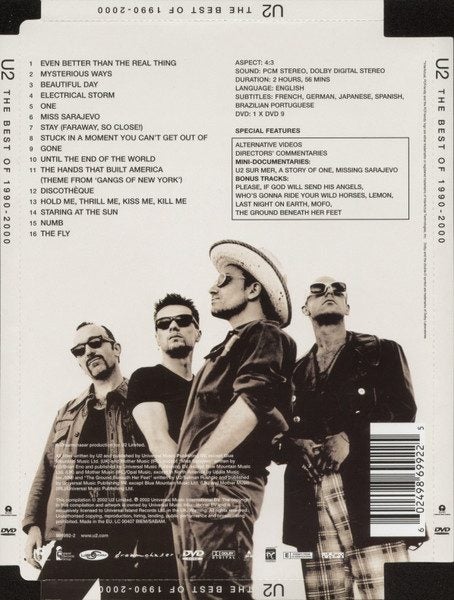 U2 – The Best Of 1990-2000 DVD Compilation, Repress, Super Jewel Box King Size Carousel 2