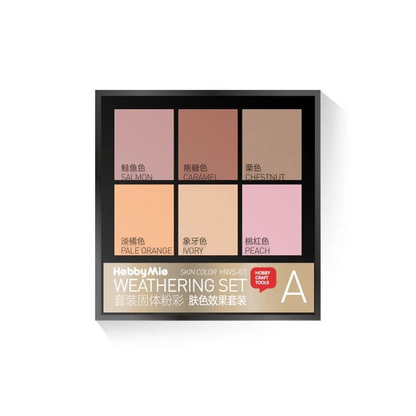 HOBBY MIO HWS-01 Weathering Set - Skin Tone 6-Color Aging Effect Kit Carousel 1