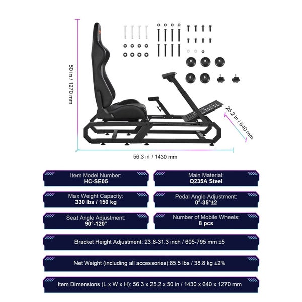 Heavy Duty Racing Wheel Stand For Logitech G923 / G920 / G29 Max330Lbs Compact Carousel 2