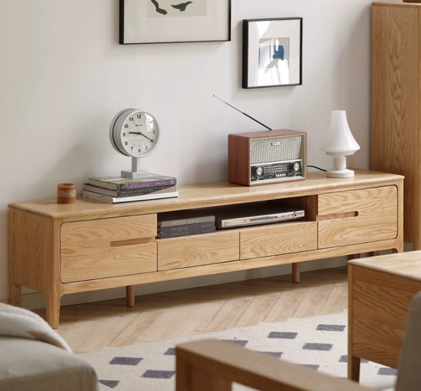 Seattle Solid Oak Entertainment Unit 2m Carousel 1