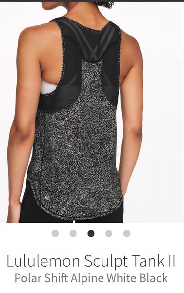 Lululemon Sculpt Tank II in Polar Shift Alpine White Black. NZ 8 Carousel 7