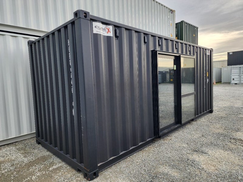 20ft Black Office container ..With new slider.. Christchurch63866629095426111
