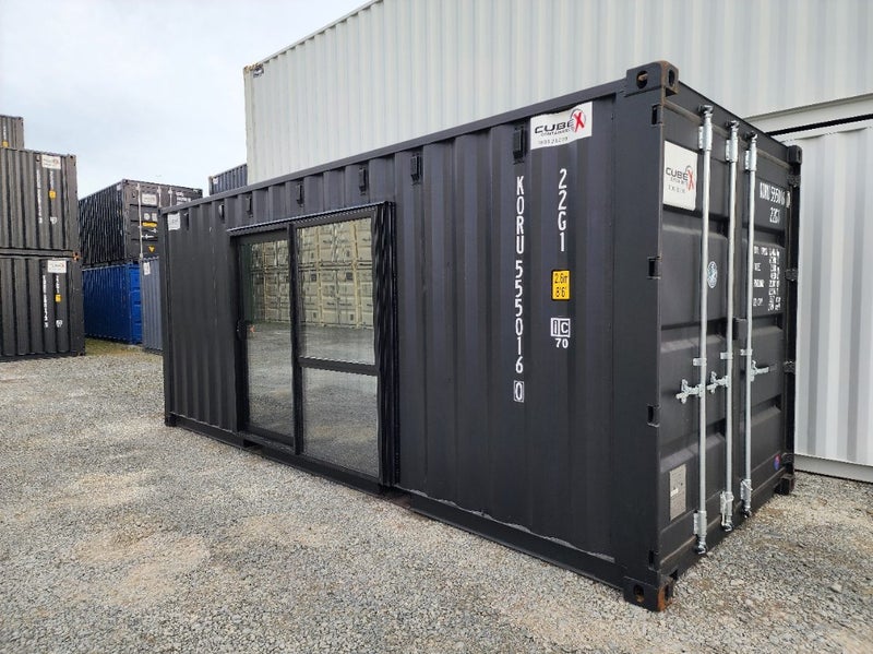 20ft Black Office container ..With new slider.. Christchurch63866629095426110