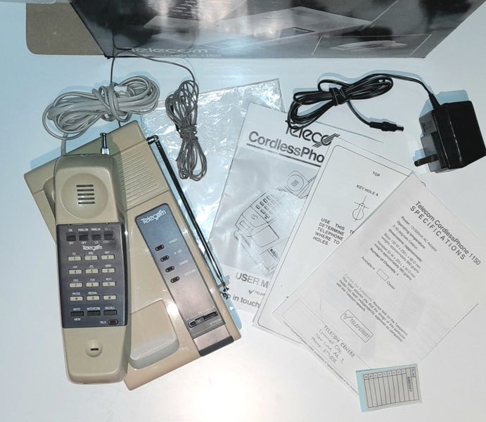 1988 Vintage Retro Telecom Cordless Phone & Intercom 1150 Original Box Carousel 2