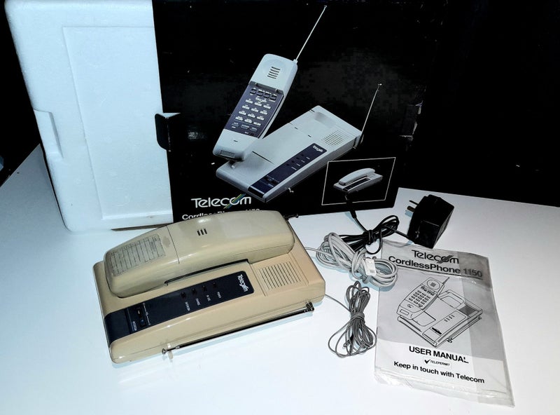 1988 Vintage Retro Telecom Cordless Phone & Intercom 1150 Original Box Carousel 1