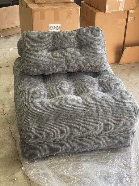 Folding Chair Bed Futon Sofa Bed for Bedroom and Living Room GREY35.4x33.5 Inch Carousel 1