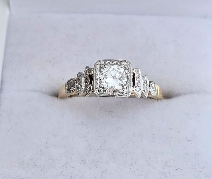 Art Deco VS 0.50 ct Diamond plat/18ct- Handmade-New Valuation Carousel 1