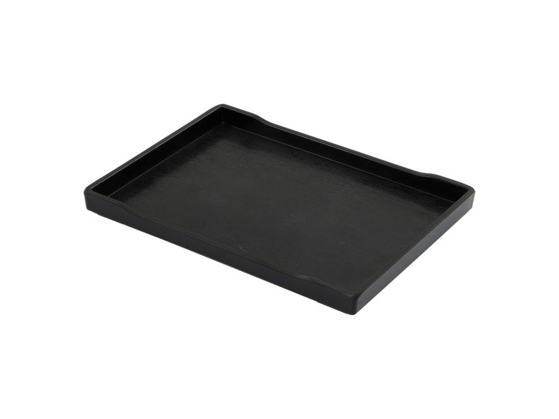 24.5cm Rectangular Drinks Tray with Raised Edge - Black Carousel 1