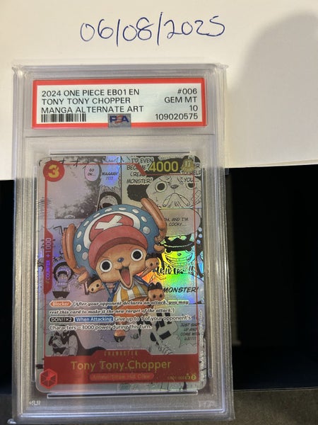 2024 ONE PIECE EB01 #006 TONY TONY CHOPPER MANGA. Gem Mint 10. Carousel 5