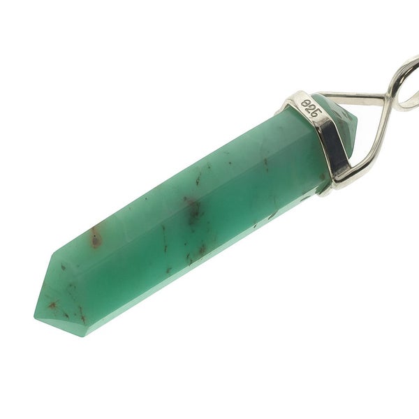 Crystal Chrysoprase Double Terminated Sterling Silver Pendant Carousel 1