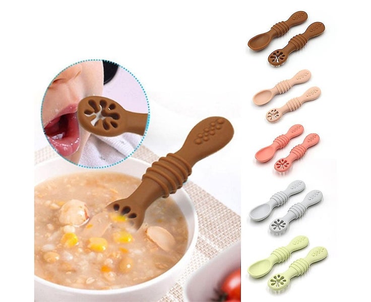 Food Grade Silicone Sticky Spoon Kids Training Spoon Baby Feeding Stage For B Carousel 2