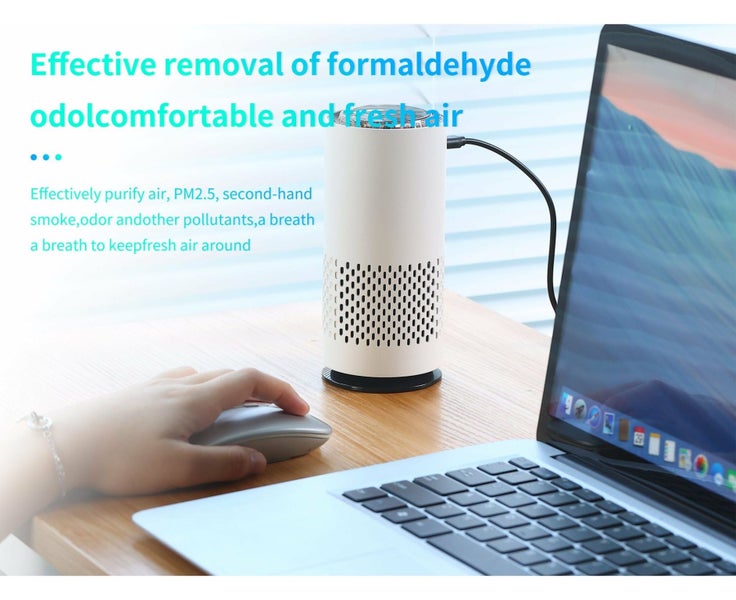 Portable Home Car Air Purifier - black Carousel 8