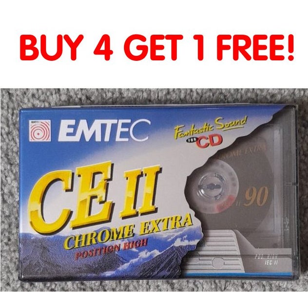 EMTEC (BASF) CE-II 90 min Type II Blank Audio Cassette Tape (new/sealed) Carousel 1
