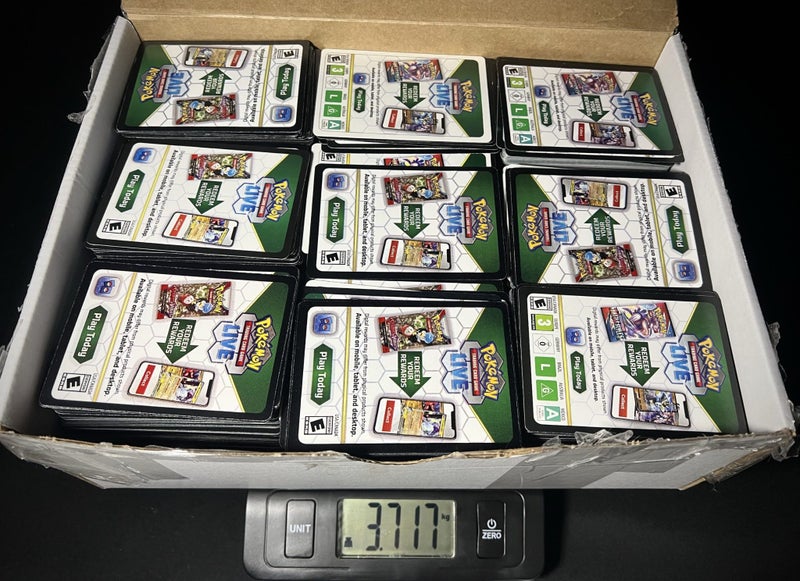 POKEMON CODE CARDS (3.7KG'S) ESTIMATED 2000+ CARDS Carousel 1
