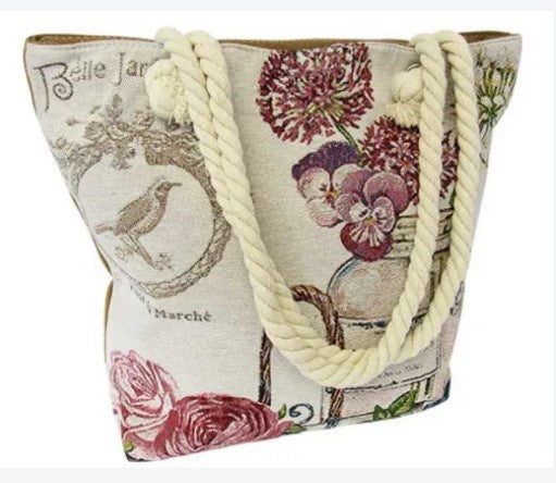 Rope Tote Bag Garden Carousel 1