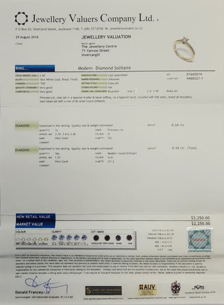 Modern Diamond White Gold Solitaire Ring + Valuation Carousel 6