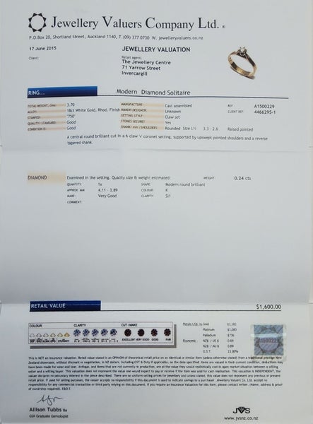 Modern Diamond Solitaire Ring + Valuation Carousel 7