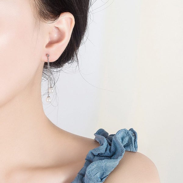 925 Sterling Silver Shell Pearl Dangle Earrings | 53mm | Gift Boxed63617623687555114