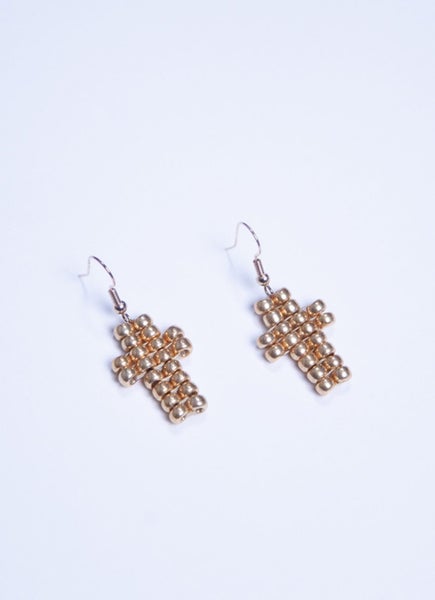 Beaded Cross Earrings Carousel 1