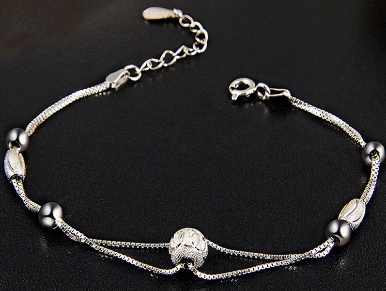 925 Sterling Silver Bead Bracelet | 17-20cm | Gift Boxed63617774507139111