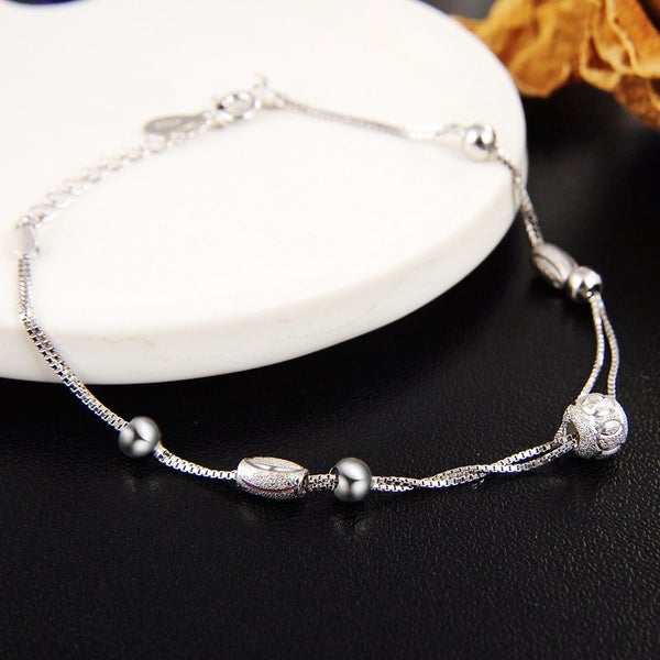 925 Sterling Silver Bead Bracelet | 17-20cm | Gift Boxed63617774507139112
