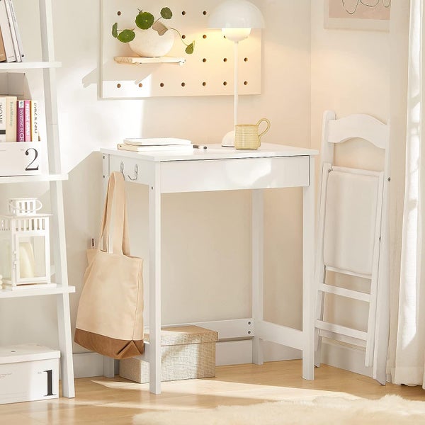 Small White Desk With Drawer Hooks Carousel 2