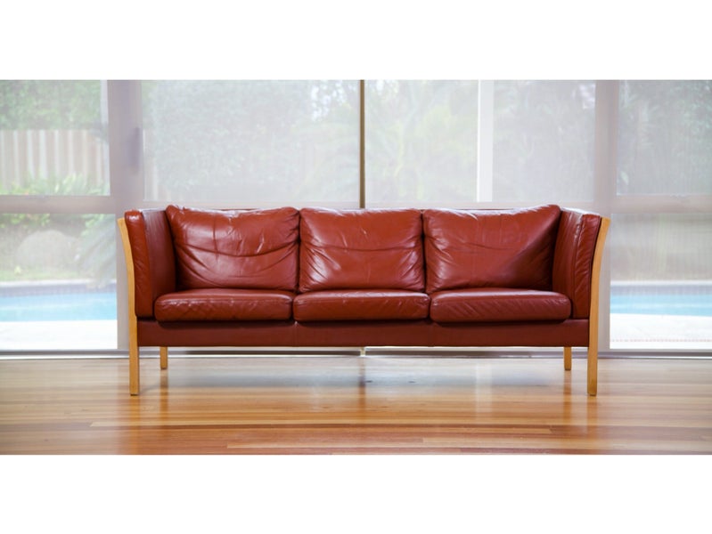 Danish Three Seater Leather Sofa By Stouby Carousel 2