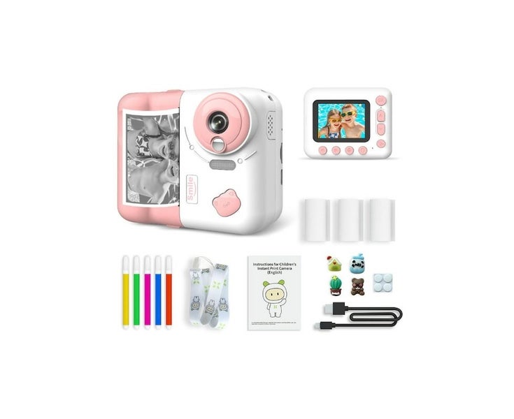 1080P Instant Print Camera 2.4 Inch IPS Screen with Thermal Printing Paper 32 Carousel 1