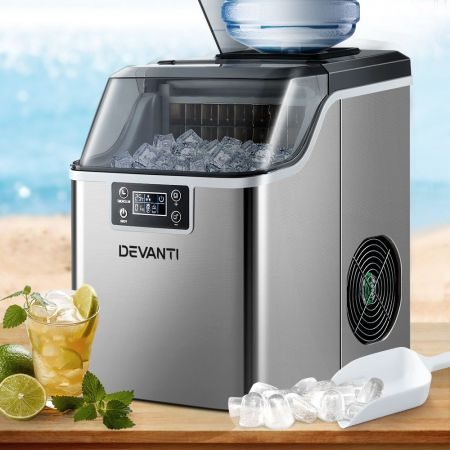 Devanti Ice Maker Machine Commercial Portable Ice Cube Tray Countertop 3.2L Carousel 8