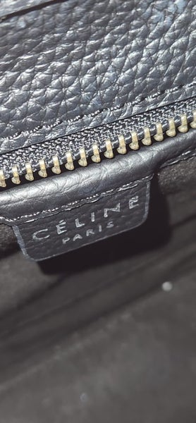 Black CELINE Nano Luggage Bag in Drummed Calfskin63616659456387112