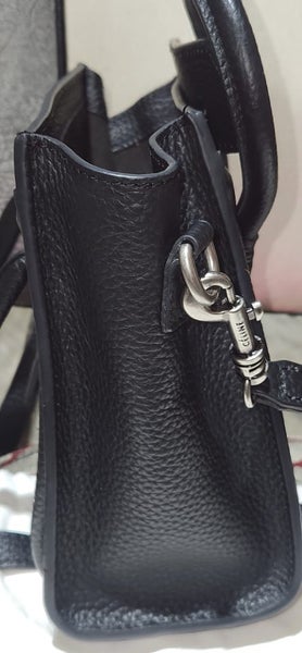 Black CELINE Nano Luggage Bag in Drummed Calfskin63616659456387114