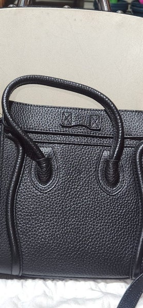 Black CELINE Nano Luggage Bag in Drummed Calfskin63616659456387111
