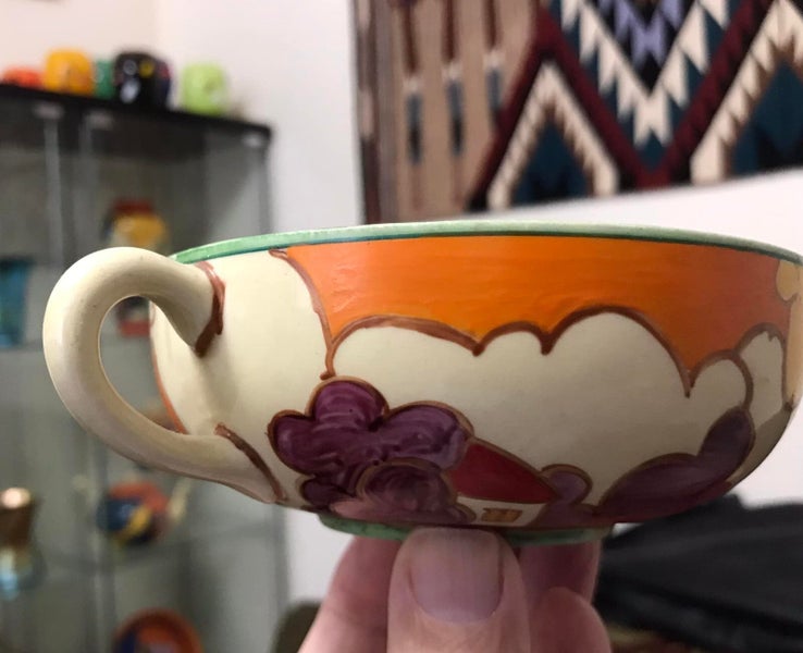 CLARICE CLIFF Summerhouse Fantasque Bizarre Handled Dish64473796189953111