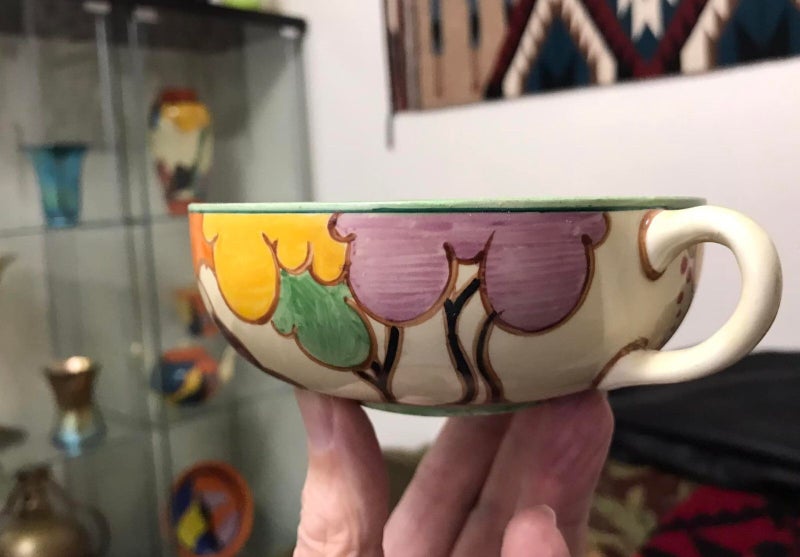 CLARICE CLIFF Summerhouse Fantasque Bizarre Handled Dish64473796189953114