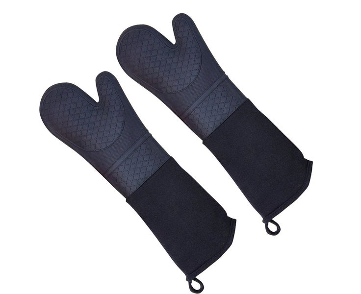 Extra Long Silicone Oven Mitts -Heat Resistant Mitts, Non-Slip Cooking Mitts, Carousel 1