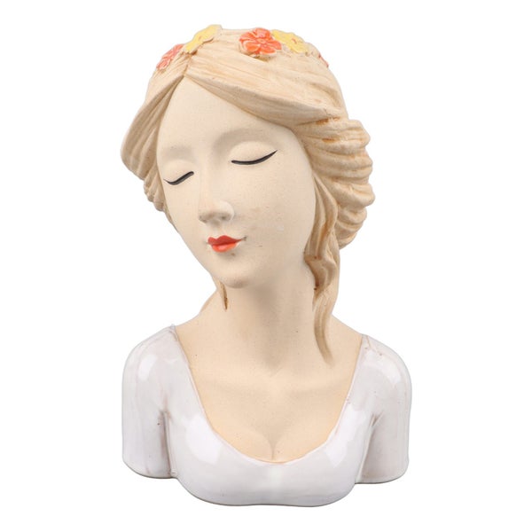 decorative flower head girl vase woman head planter modern style shy girl Carousel 8