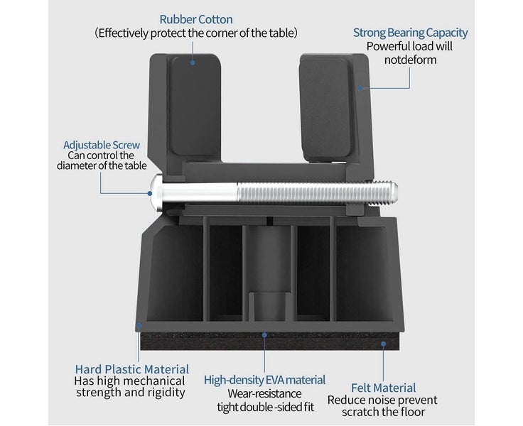 4 Pack Adjustable Chair Risers Height Heavy Duty Tables Furniture Risers Carousel 2
