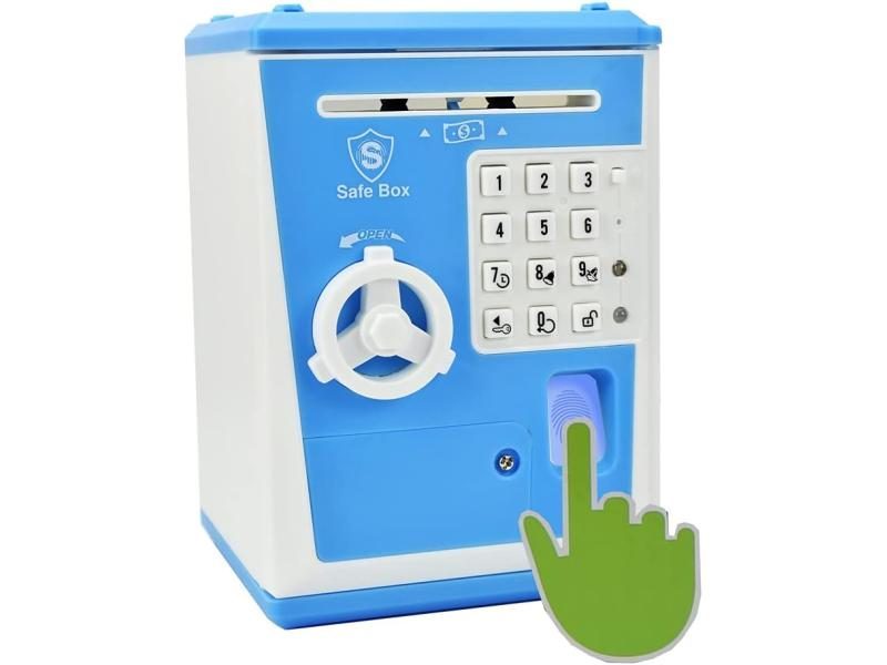 ATM Savings Bank For Real Money Electronic Voice Piggy Banks Fingerprint Carousel 1