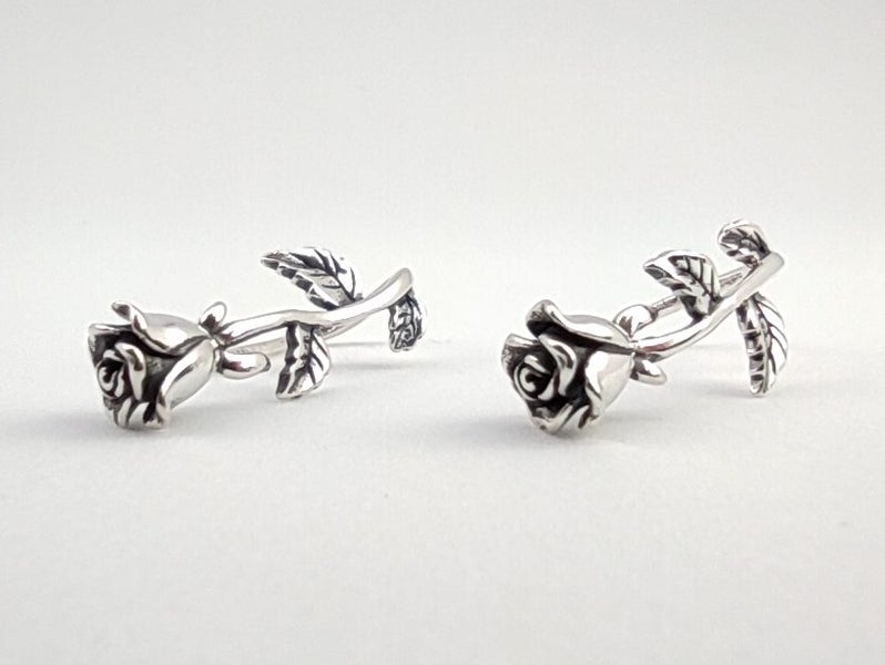 925 Sterling Silver Rose Drop Earrings | 22mm | Gift Boxed63617622936451111
