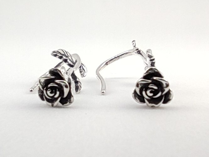 925 Sterling Silver Rose Drop Earrings | 22mm | Gift Boxed63617622936451112