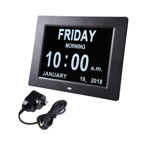 10" Digital Calendar Day Clock - for Dementia and Alzheimer’s Patients (Black) Carousel 1