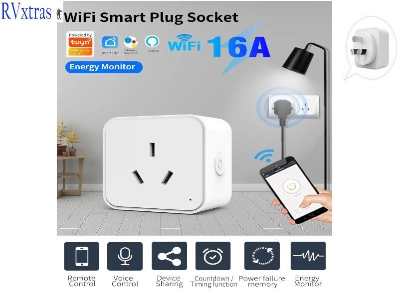 Smart Socket WiFi Multi-Function intelligent Outlet AU Plug download the Tuya Carousel 1