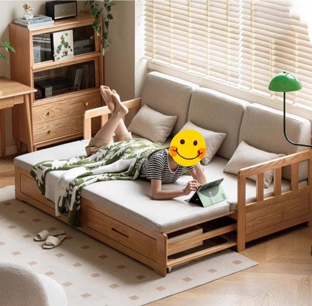 Seattle Solid Oak Sofa Bed Carousel 1