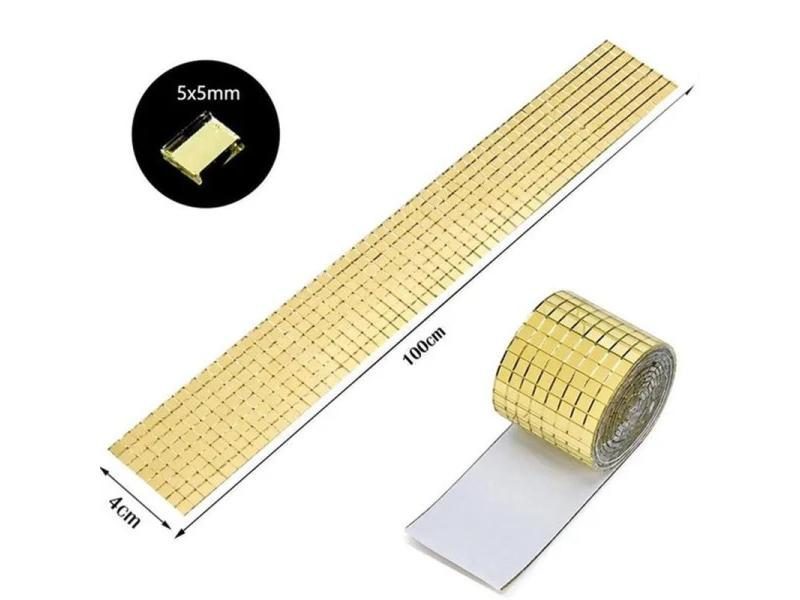 1Roll/1M Self-Adhesive Mosaic Tiles Square Glass Mirrors Mosaic Tiles Mirror Carousel 1