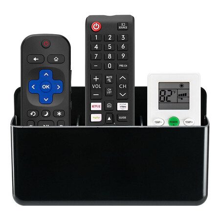 3 Slot Adjustable Remote Control Holder Wall Mount,TV Remote Box Hollow Bottom Carousel 1