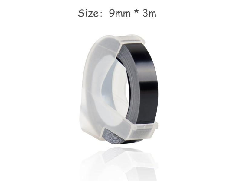CIDY 3 Rolls 9MM 12MM 6MM Dymo 3D Plastic Black Color Embossing Tapes For Carousel 1