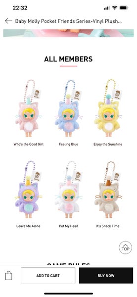 Pop Mart Baby Molly Pocket Friends Series Vinyl Plush Pendant Single Blind Box Carousel 1