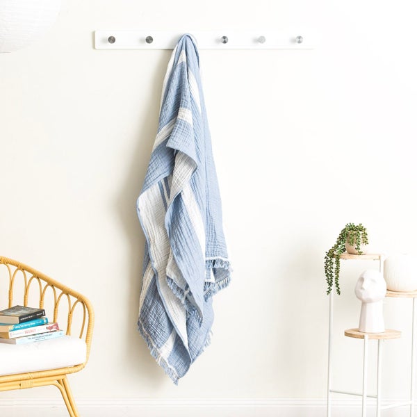 Throw Vinatge washed Textured Cotton Ray Striped Artic Carousel 2